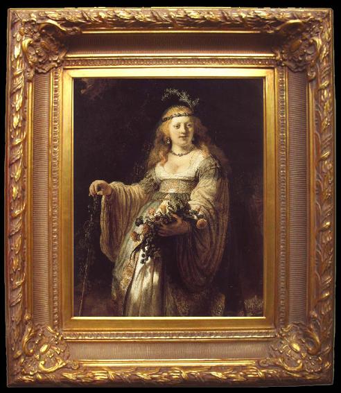 framed  REMBRANDT Harmenszoon van Rijn Saskia van Uylenburgh in Arcadian Costume, Ta021
